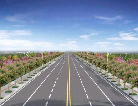 山東正在建設(shè)的一條高速公路，全線長(zhǎng)292.5公里，分兩部分建設(shè)